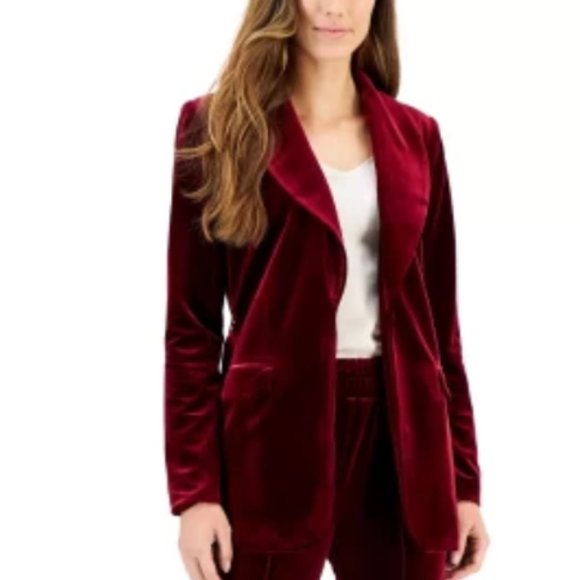 NWOT INC International Concepts Velvet Wrap Blazer - Picture 2 of 6